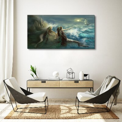 Vászonkép Sellők a tengerparton