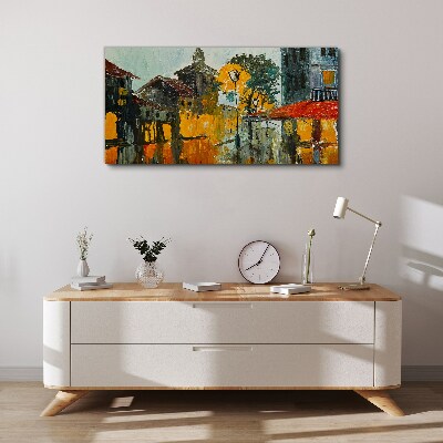 Vászonkép A városi táj arany tükörképe