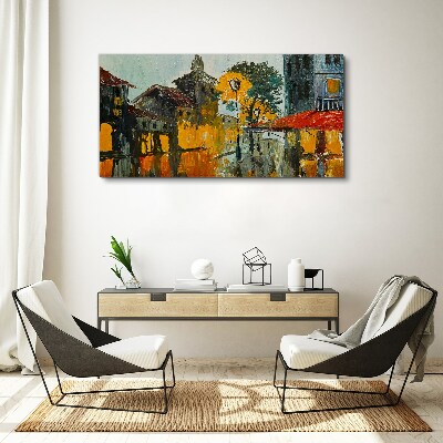 Vászonkép A városi táj arany tükörképe