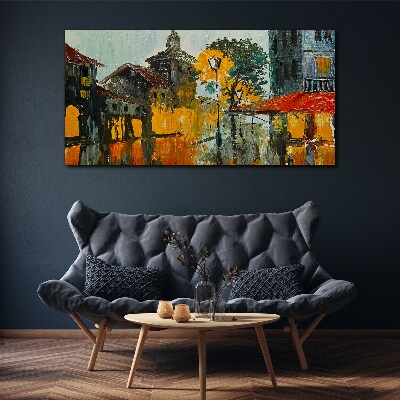 Vászonkép A városi táj arany tükörképe