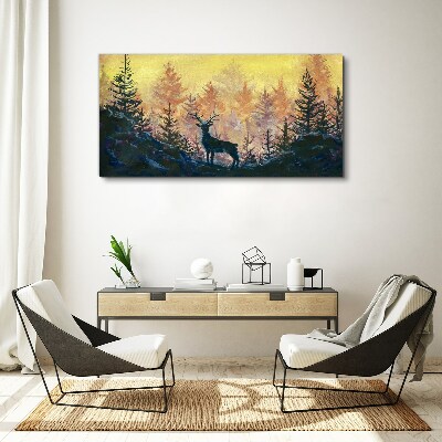 Vászonkép Arany reggel az erdőben