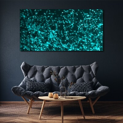 Vászonkép Digitális hálózat a kék árnyalataiban