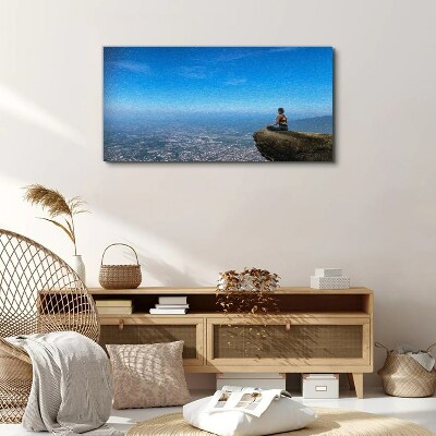 Vászonkép Meditáció a hegy tetején