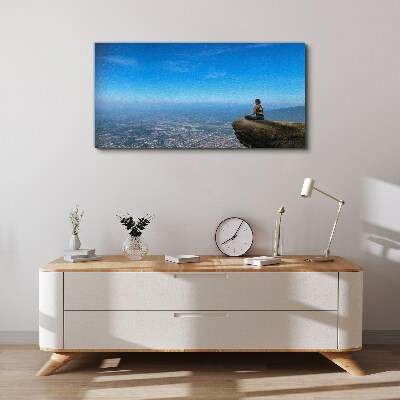 Vászonkép Meditáció a hegy tetején