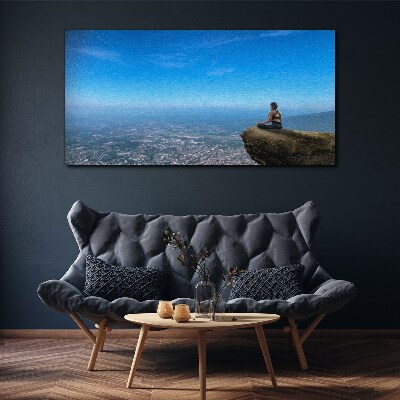 Vászonkép Meditáció a hegy tetején