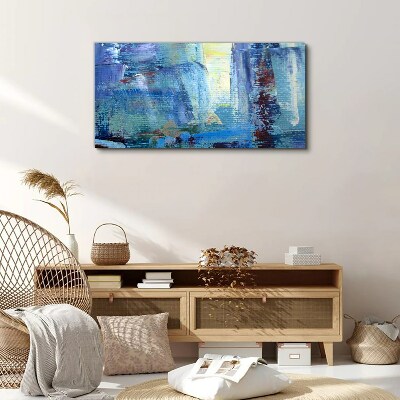 Vászonkép Absztrakt táj kék árnyalataiban