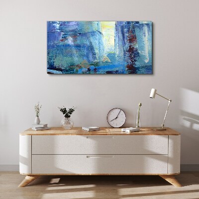 Vászonkép Absztrakt táj kék árnyalataiban