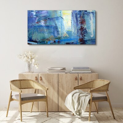 Vászonkép Absztrakt táj kék árnyalataiban