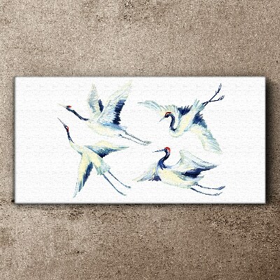 Vászonkép Táncoló daruk a kékben