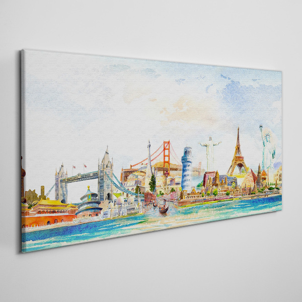 Vászonkép A világ ikonjai színekben