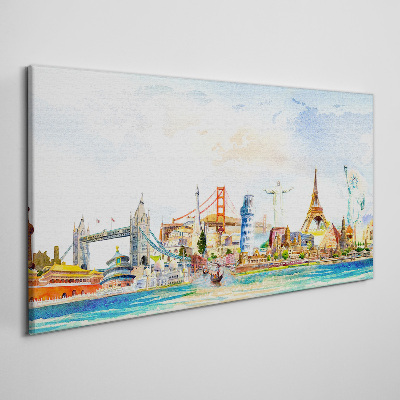 Vászonkép A világ ikonjai színekben