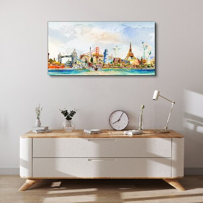 Vászonkép A világ ikonjai színekben