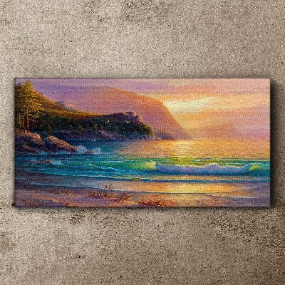 Vászonkép Csendes reggel a tenger mellett