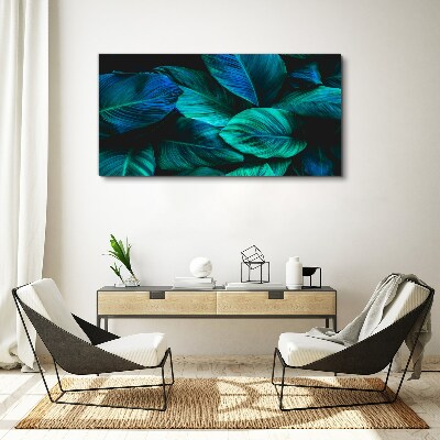 Vászonkép Zöld levelek mély árnyékban