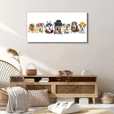 Vászonkép Kutyák divatos kiegészítőkben