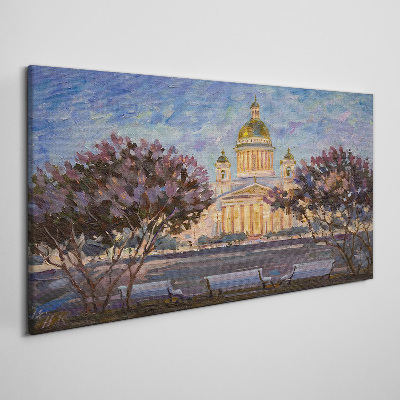 Vászonkép A székesegyház a lenyugvó nap fényében