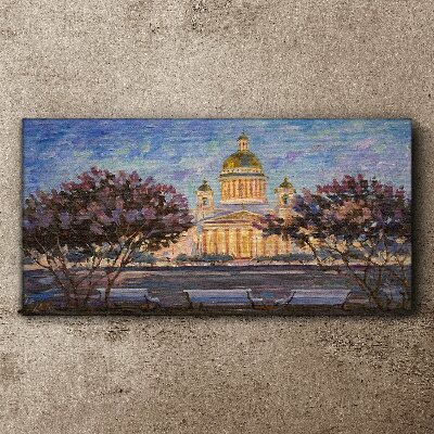 Vászonkép A székesegyház a lenyugvó nap fényében