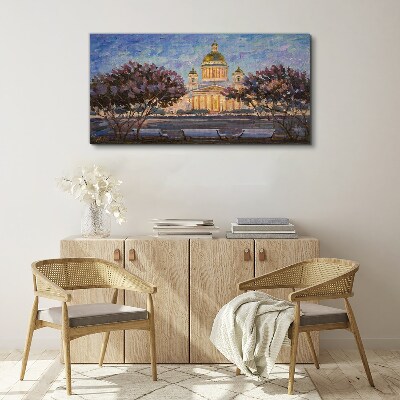 Vászonkép A székesegyház a lenyugvó nap fényében