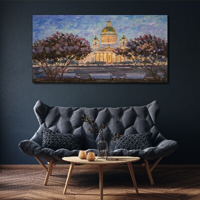 Vászonkép A székesegyház a lenyugvó nap fényében