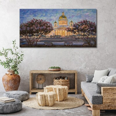 Vászonkép A székesegyház a lenyugvó nap fényében