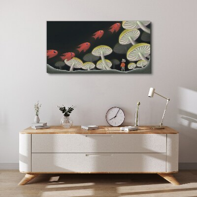 Vászonkép A halak és a gombák fantasztikus világa