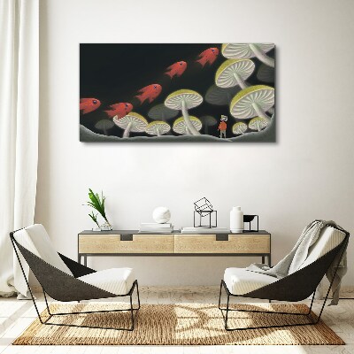 Vászonkép A halak és a gombák fantasztikus világa