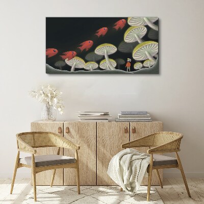 Vászonkép A halak és a gombák fantasztikus világa