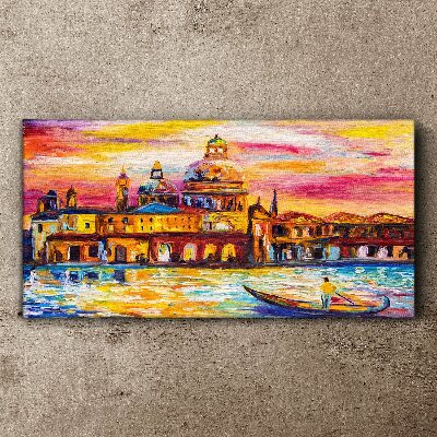 Vászonkép Velence naplemente színeiben