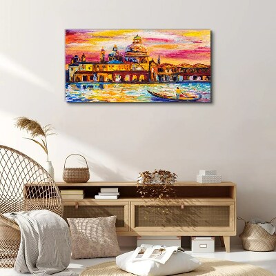 Vászonkép Velence naplemente színeiben