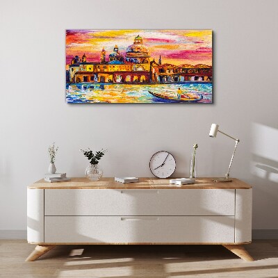 Vászonkép Velence naplemente színeiben