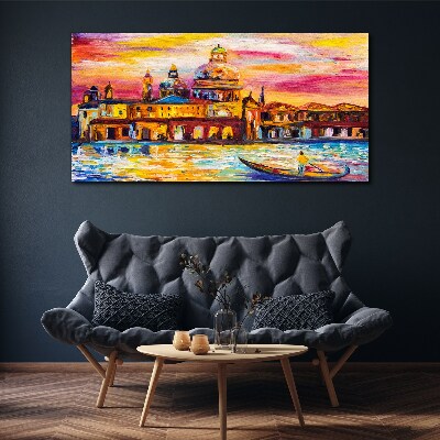 Vászonkép Velence naplemente színeiben