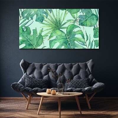 Vászonkép Trópusi zöld akvarell