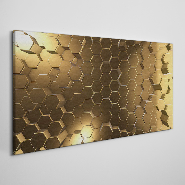 Vászonkép Arany hatszögek az űrben