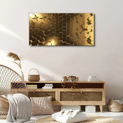 Vászonkép Arany hatszögek az űrben