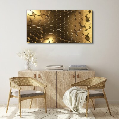 Vászonkép Arany hatszögek az űrben