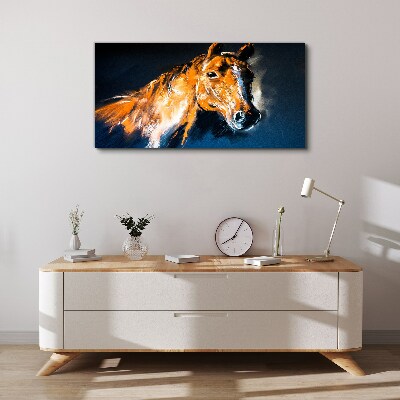 Vászonkép Egy ló portréja intenzív színekben