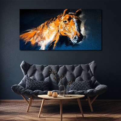 Vászonkép Egy ló portréja intenzív színekben