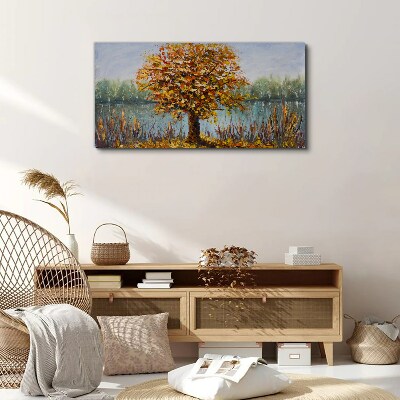 Vászonkép Arany ősz a tónál