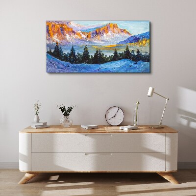 Vászonkép Téli hegyi táj