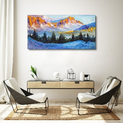 Vászonkép Téli hegyi táj