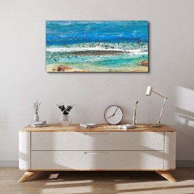 Vászonkép Nyugodt tenger a kék árnyalataiban