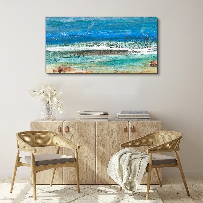 Vászonkép Nyugodt tenger a kék árnyalataiban