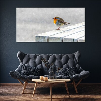 Vászonkép Robin egy fehér táblán