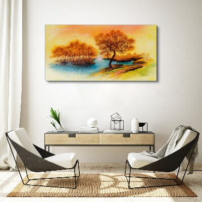 Vászonkép Őszi dallam a víz felett