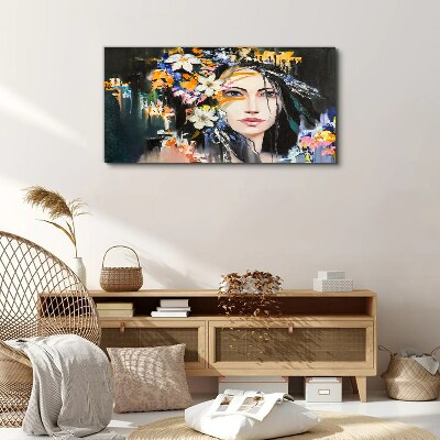 Vászonkép Virágos portré elegancia