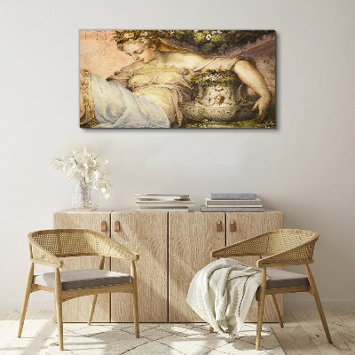 Vászonkép Múzsa a kertben