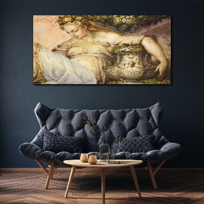 Vászonkép Múzsa a kertben