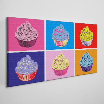 Vászonkép Színes pop art muffinok