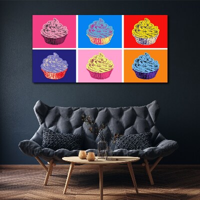 Vászonkép Színes pop art muffinok
