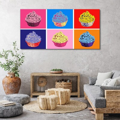 Vászonkép Színes pop art muffinok